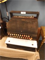 WORKING ANTIQUE PADDLE CASH REGISTER W/KEY