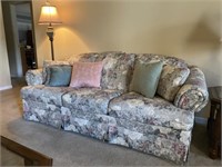 Charles Custom Furniture Sofa, Toss Pillows, Lamp