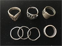 Lot of 7 Sterling 925 Rings