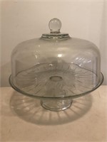 Glass Footed Cake Plate w/ Dome Lid