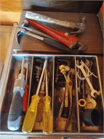 Assorted Tools, Pipe Wrench, Hammers