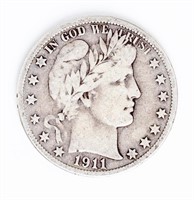 Coin 1911-S United States Barber Half Dollar
