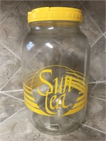 Vintage Yellow Sun Tea Glass Gallon Jar