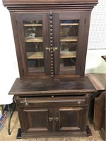 Primitive Cherry Step Back Cupboard