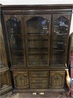 Oak Two Piece China Cabinet