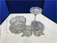 4 Leaded Crystal Serving Pieces