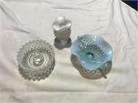 3 Opalescent Hobnail small pcs