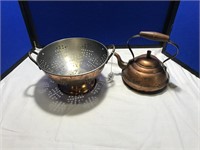 Copper Tea pot and Colander