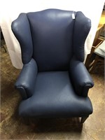 Medium blue Upholstered Wing back Chair