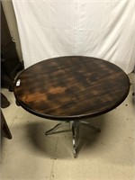 Chrome and Wood 40" round table