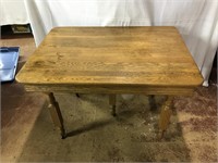 Vintage Solid Oak 5 leg Dinning Table