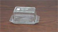 Vintage Pressed Glass butter dish 7 inches by 4
