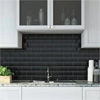 Glazed Ceramic Black Subway Tile 25sqft