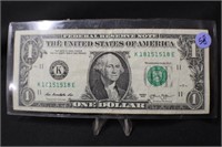 2013 $1 Repeated Serial # Bank Note