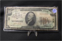 1929 $10 Chillicothe Ink Smear Bank Note