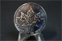 1999 1oz .9999 Pure Silver Maple Leaf Coin