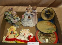 FLAT BOX OF DECORATIVE FIGURINES