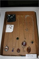 FLAT BOX OF VTG. & COSTUME JEWELRY