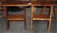 2 WOODEN SIDE TABLES