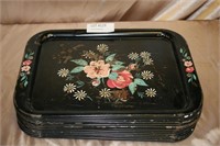 LOT OF 14 TIN SERVING TRAYS