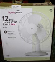NOS HOMEPOINTE 12" OSCILLATING TABLE FAN W/BOX