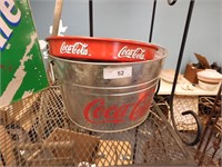 COCA-COLA METAL TUB AND SERVING TRAY