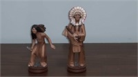 Pair of native figurines 6.5 inch is and 5.5 in