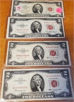 S - 4 RED SEAL $2 BILLS