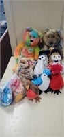 Box of assorted Ty Beanie Babies and teddy bears