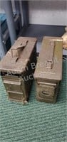 Two vintage ammo boxes