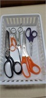Five pairs assorted scissors