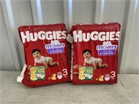 2 Huggies Diapers Size 3