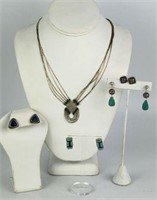 Sterling Earrings & Liquid Silver Necklace