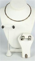 Sterling Necklace, Pendant, & Earrings