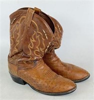 Tony Lama Ostrich Leather Cowboy Boots