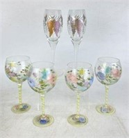Home Essentials Hand Painted Wine Glasses