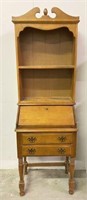Drop Front 2 Drawer Secretary with Hutch Top
