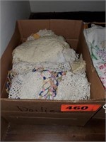 BOX OF CROCHETED DOILIES