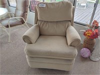 Upholstered Recliner, unmarked. Very Comfy!