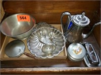 LOT PEWTER & OTHER METAL PCS. - COFFEE POURER