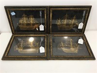 Set of Four (4) Franklin Mint Gold over Silver