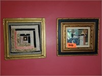 2 FRAMED QUILTED WALL HANGINGS