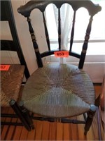 SPINDLE BACK CHAIR W/ WOVEN SEAT