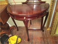 Hall Half Table Stand w/1 Drawer & Mirror