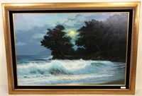 ANTHONY CASAY "MOONLIGHT IN HAWAII" OIL PAINTING