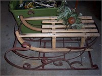 ANTIQUE WOOD SLED AND DECORATOR SLED