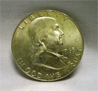 1963-D AU Franklin Silver Half Dollar