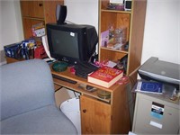 DESK & CONTENTS, FILE CABNET AND CHAIR