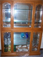 NICE OAK CURIO CABINET CONTENTS NOT INCLUDED