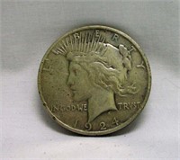 1924 Circulated Peace Silver Dollar